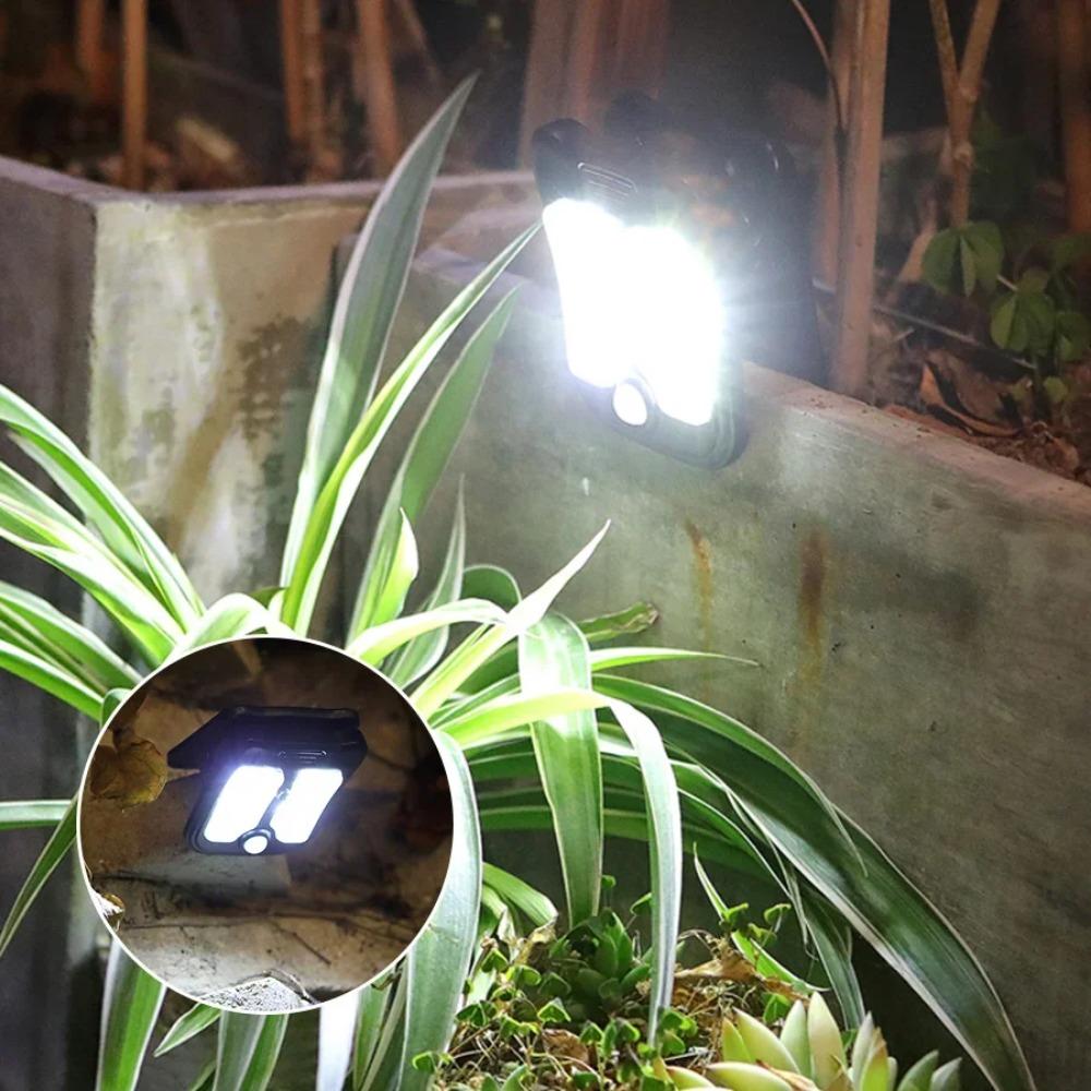 Mini LED Solar Garten Außenleuchten Klemmenleuchte Wasserdicht Bewegungssensor Campinglampe Wiederaufladbar für Landschaft Wanddekoration