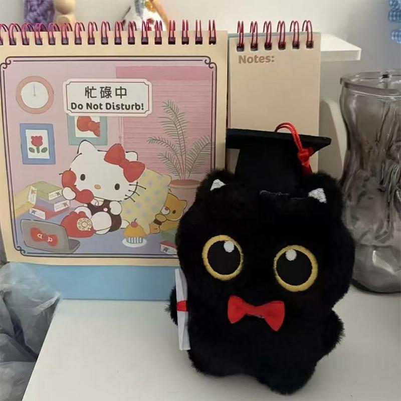 

Милый мультяшный брелок в виде черного кота, подвеска для сумки, украшение для подвешивания на рюкзак, милая маленькая кукла-котенок, животное, брелок для ключей от машины, детский подарок