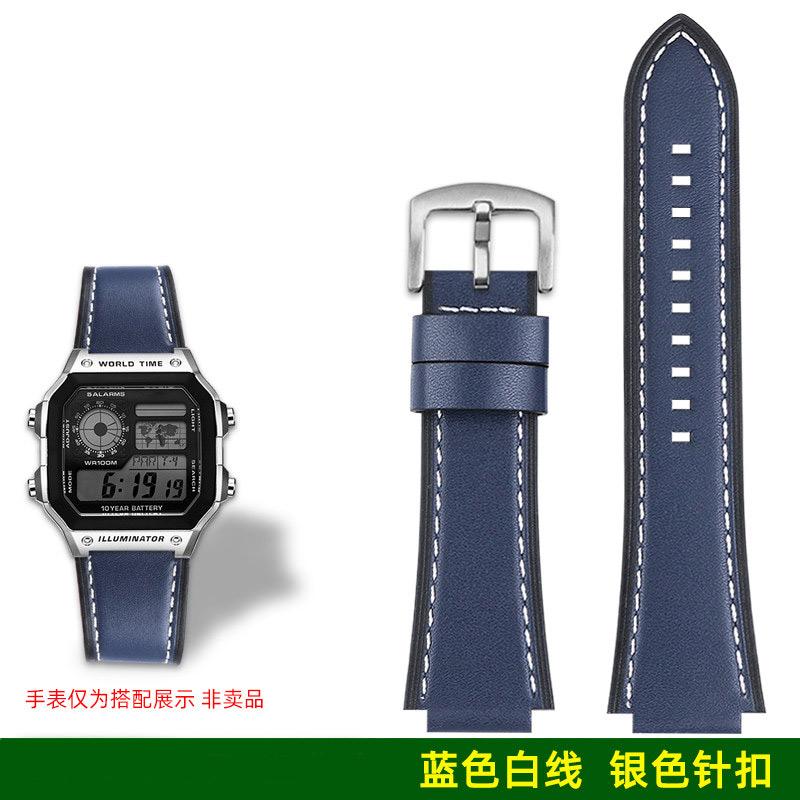 AE1200 A158 Retro Genuine Leather Strap For Casio DW-H5600 A168 AE1300 Vintage Watch Band Men Convex mouth cowhide Bracelet 18MM