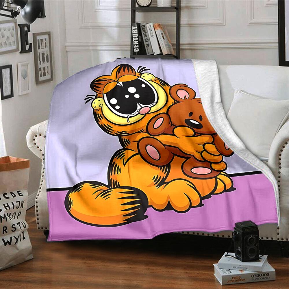 1Pc Garfield'S Hug Adventure Blanket For Couch Bed Plush Cozy Fuzzy Blanket Super Soft Warm Blankets For Fall And Winter 091873