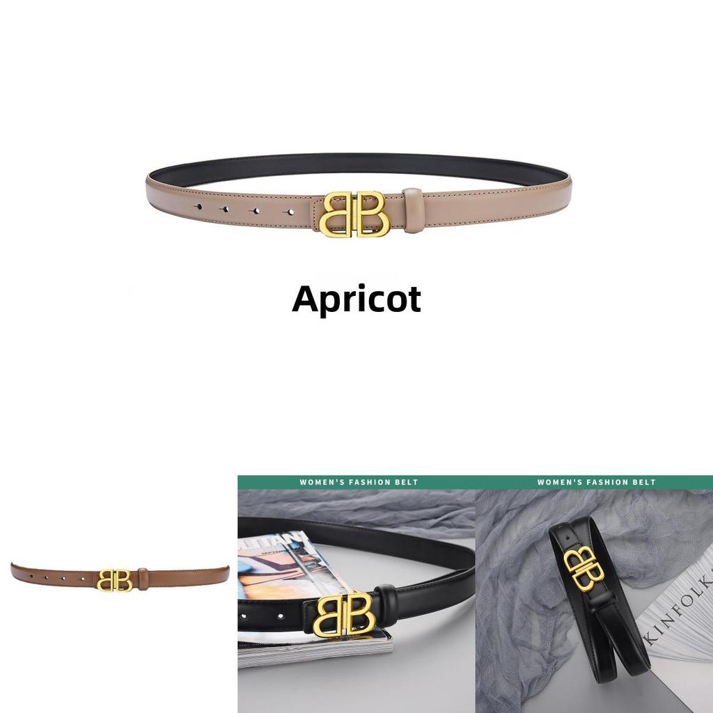 Elegant True Leather Waist Belt With Alloy Flat Buckle For Office And Daily Use