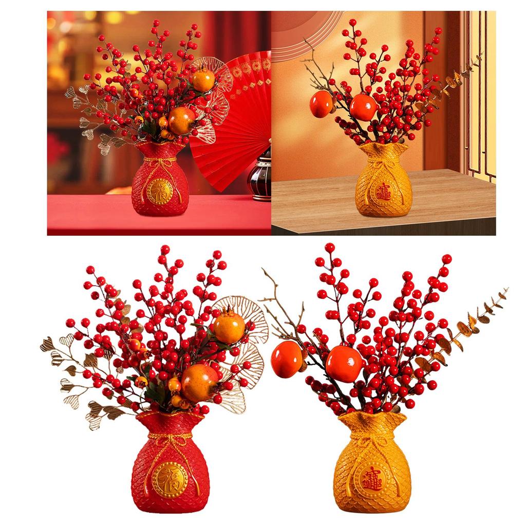 Artificial Red Bouquet Chinese New Year Decor Floral Accessory Crafts Year of