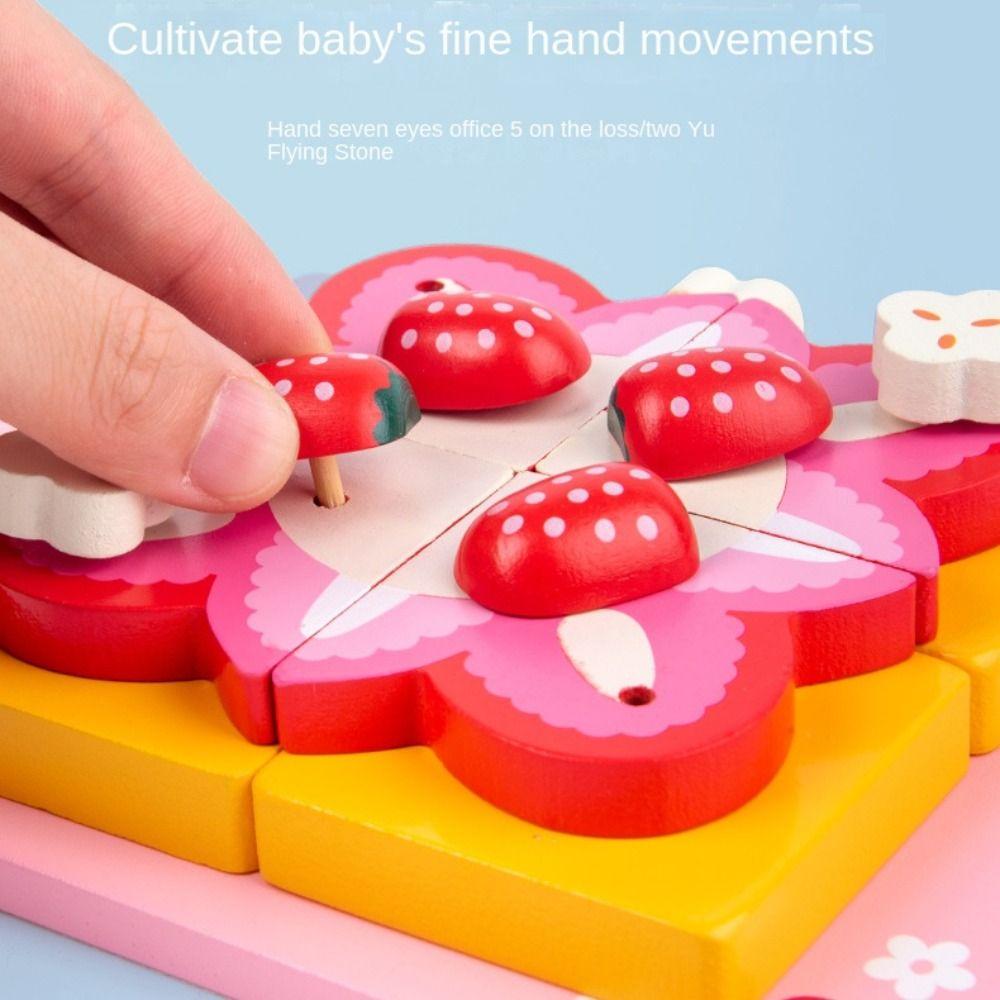 Strawberry Design Wooden Simulation Cake Toys Cooking Role Play Toys Children's Play