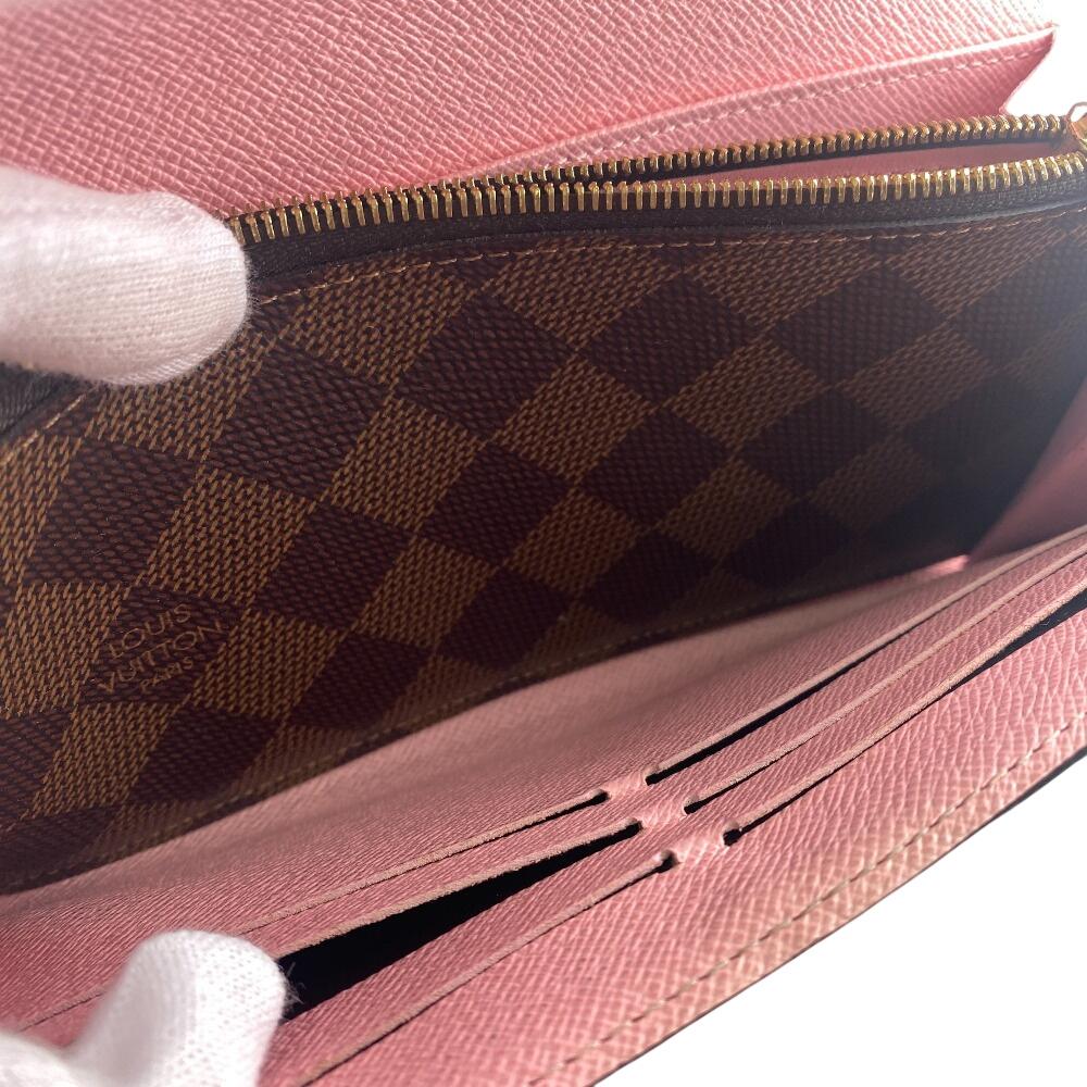 LOUIS VUITTON N60476 Damier Ebene leather Portefeuille Sara Purse Brown leather Used