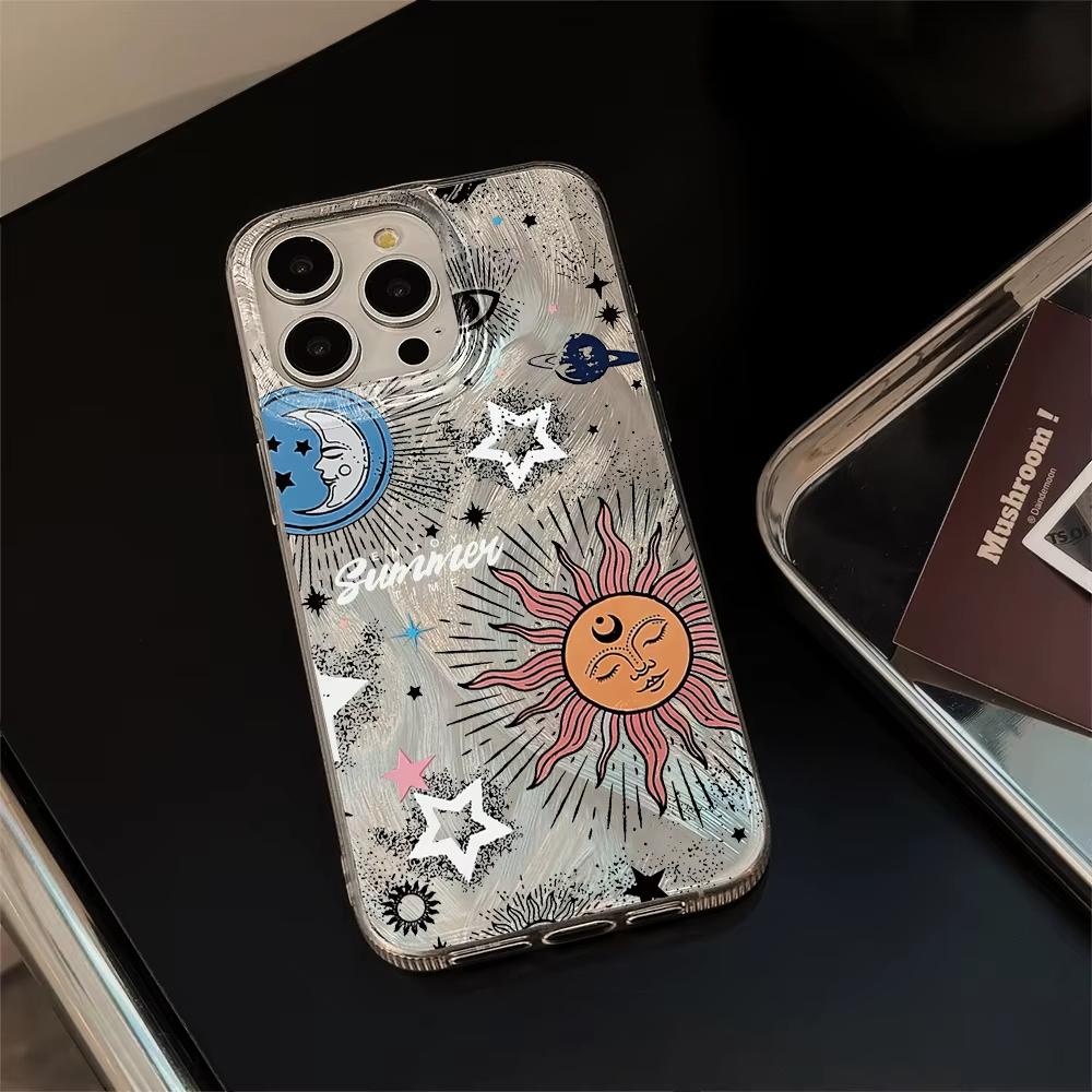 Sun TotemThe Sun Moon Starry Sky Phone Case For iPhone 17 16 15 14 13 12 11 Pro Max 17 Air XR XS 16E INS ShakeProof Cover