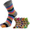 New Women Toe Socks Funny Five Fingers Socks Colorful Striped Printed Rainbow Cotton Breathable Women's Short Socks
