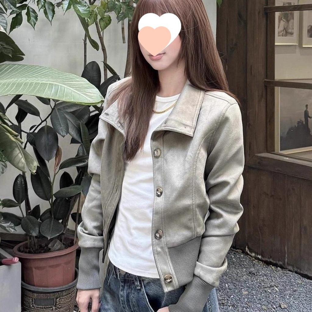 Retro American High Street Edgy Spring-Autumn Slimming Casual Jacket