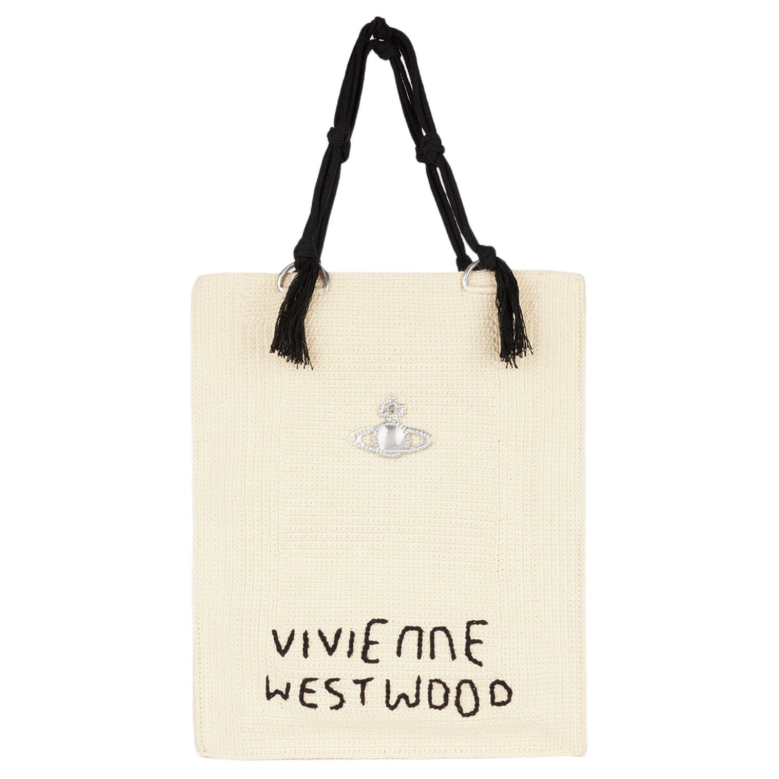 

Vivienne Westwood Mabel Embroidered Letter Pattern Tote Bag Women Tote Bags White 4D010005UK004WCREAM Basic Set (Bag+Dust Bag)