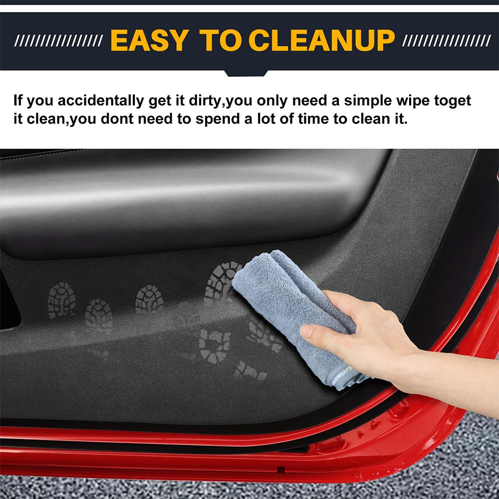 Door Protect Sticker For Ford Mustang 2024 2025 Anti-kick Pad Suede Leather Carbon Car Door Protection Edge Interior Accessories