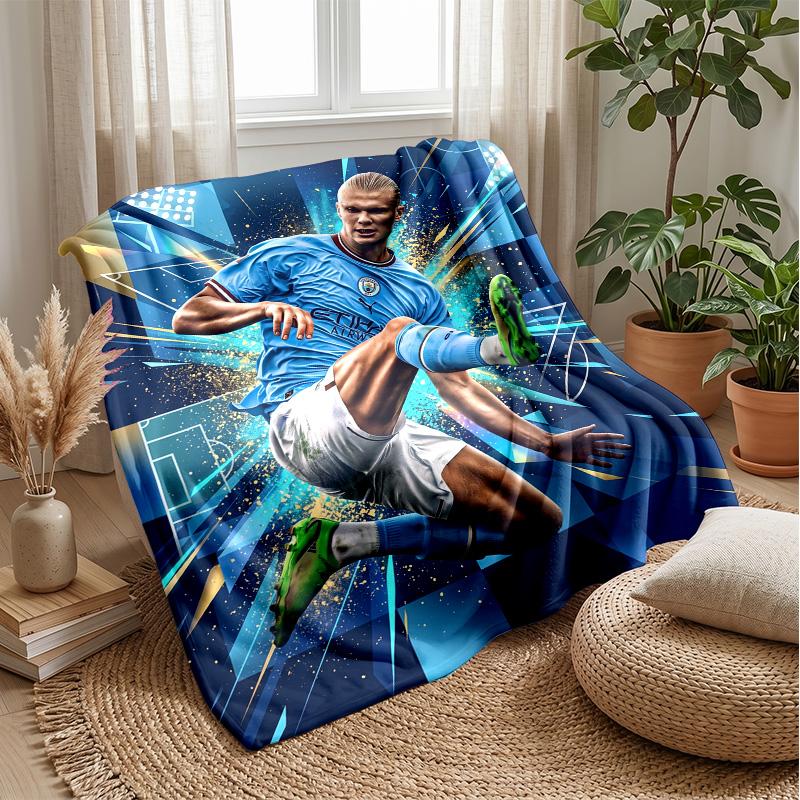 Erling Haaland Soft Flannel Fleece Blanket Lightweight Cozy Warm Throw Blanket For Sofa Bed Home Decor