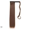 Synthetic Straight Ponytail Hair Extension With Velcro Wrap Design, 60cm Long Sleek Wrap Around Ponytail For Women Girls