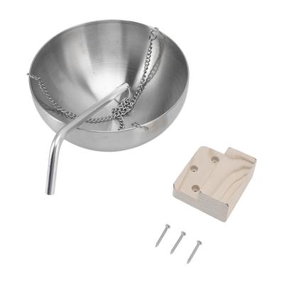 Saunaschale Edelstahl Hängender Aromatherapie-Ölbecher mit Holzblock für Saunaraum L 20cm