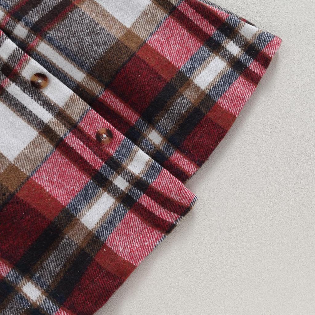 Mädchen-Rock-Outfits, Strickoberteil mit Laternenärmeln und karierter Minirock-Set, 2-teilige Herbstkleidung für Party