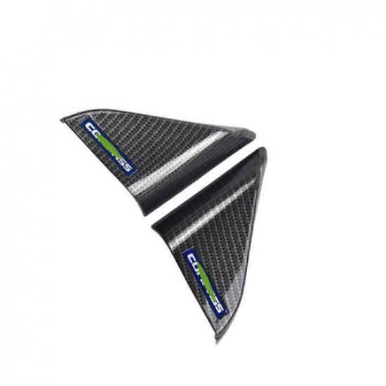 For Jeep Compass 17-2021 Carbon Fiber A Pillar Front Triangle Cover Trim 2pcs