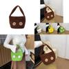 Adorable Plush Mini Shoulder Bag In White Yellow Green And Brown For Trendy Girls