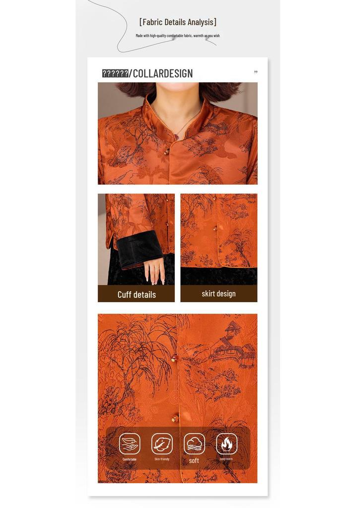 2026 Spring Retro Short Jacket for Middle-Aged Women - Chinese Style Mother's Cardigan Top for Spring and Autumn