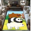 Three little bears Printed Crystal Velvet Area Rug, Soft Anti-Slip Water Absorbent Floor Mat for Living Room Bedroom