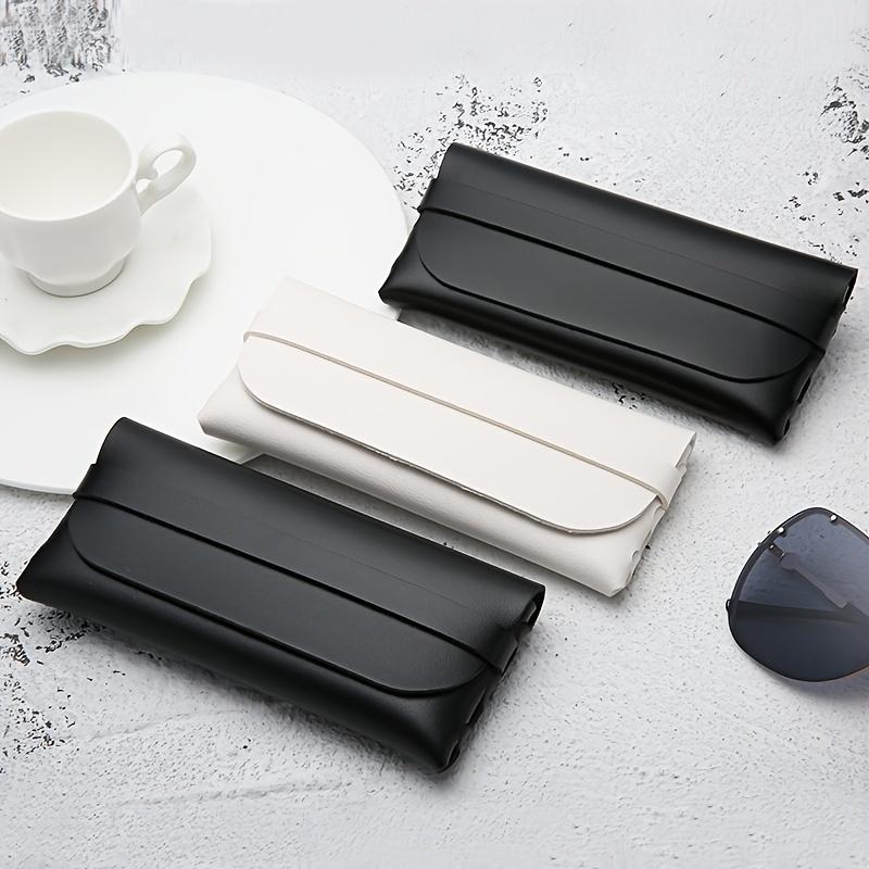 Handmade Faux Leather Portable Fashion Glasses Bag Cassette Glasses Storage Bag Soft Faux Leather Simple Style Durable Glasses Bag