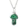 Mushroom Crystal Pendant Necklace for Women Colorful Stone MetalRimmed Mushroom Necklace Teenage Girl GraduationNecklace Jewelry