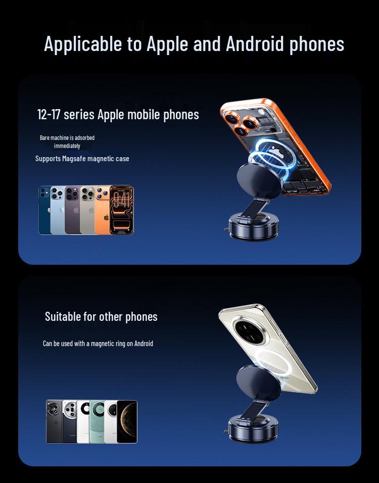 K19 Rotating Magnetic Car Phone Holder with Strong N52 Suction Cup