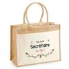 Beach Bag - PLANETEE - Jute with a Pocket of a Top Secretary - Printed Cotton France - Multicolored - 43x33 Cm