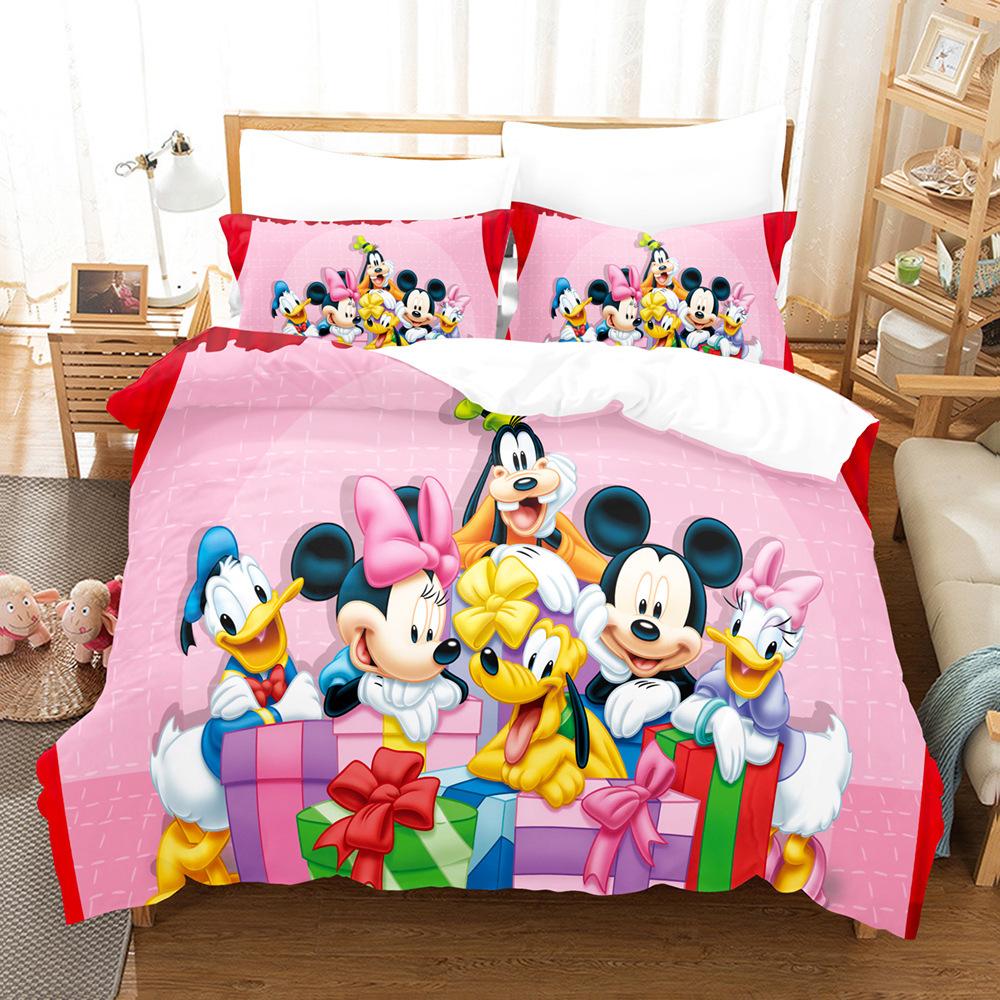 3D Cartoon Animation Bedding Three-Piece Digital Printing Microfiber Polyester Cotton Quilt Cover