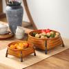 Handmade Bamboo Woven Four-legged Dim Sum Plate, Fruit Basket, New Chinese Retro Home Storage Basket, Snack Dim Sum Basket, Refreshment Plate