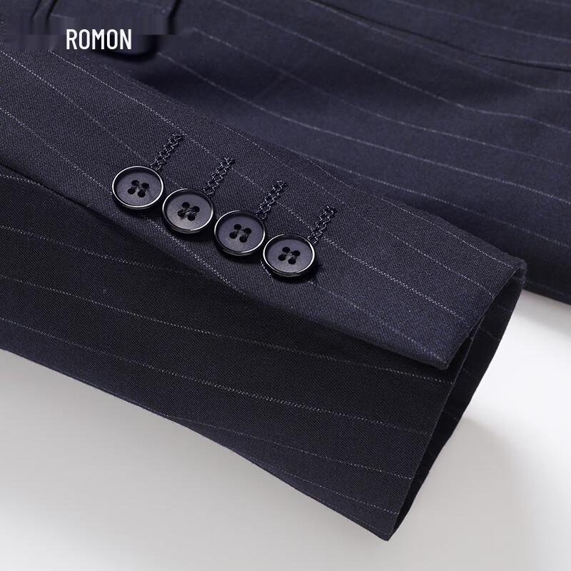 Romens Men's Slim-Fit Double-Breasted Suit Set