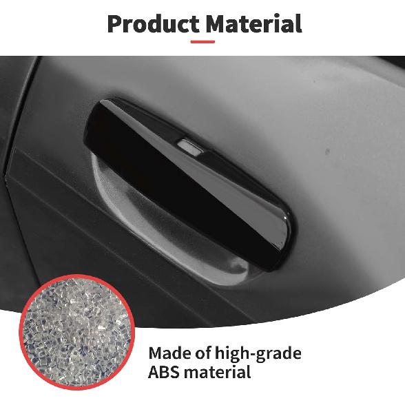 Voodonala for Challenger Door Handle Cover Trim Embellishment Fit for 2012-2025 Dodge Challenger Exterior Accessories 2pcs Black