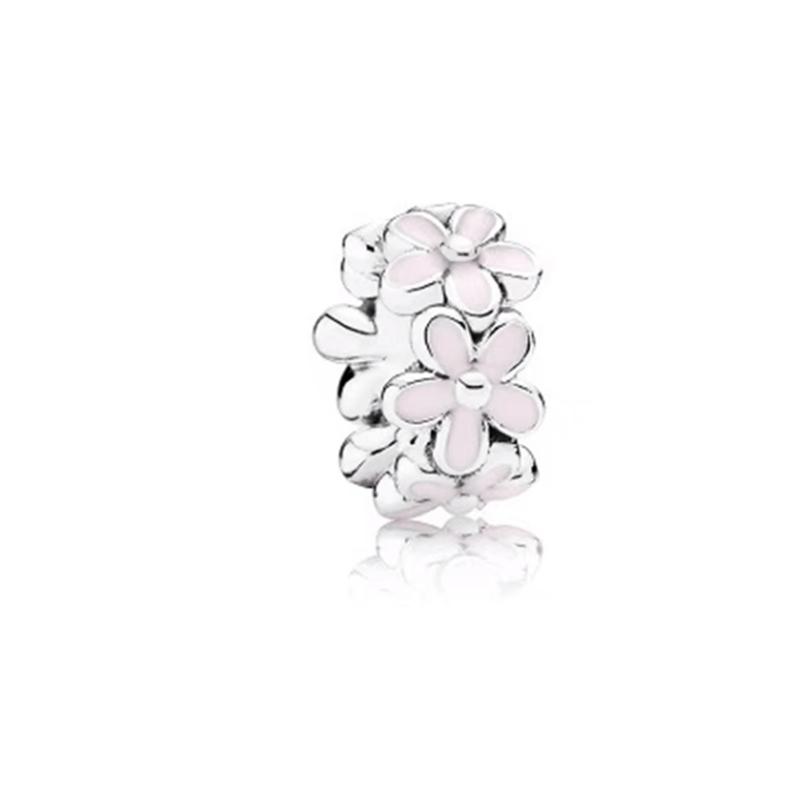 Pink Butterfly Cherry Blossom Flower Caterpillar Charm Enamel Bead fit Original Silver Bracelet Jewelry Accessories for Women