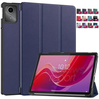 Leather Cases for Lenovo Tab M11 Xiaoxin Pad 2024 Case 11 Inch Tri-Folding Stand Smart Tablet Cover for Lenovo Tab M11 Shockproof Cover
