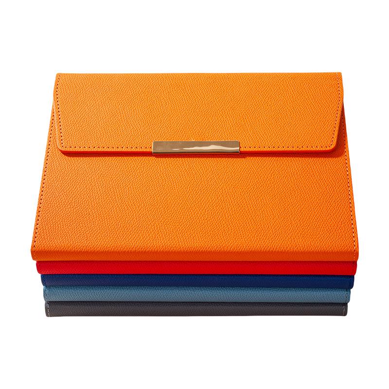 A5 Trifold Multi-Color PU Leather Business Notebook with Square Buckle for Meetings
