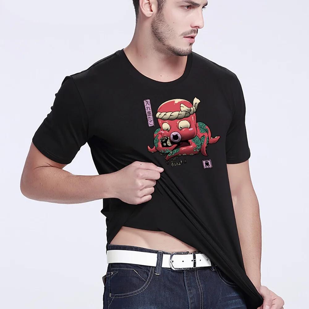 Summer Short Sleeve Cute Print Clothing Men's Round Neck T-Shirt Harajuku Tees Slim Soft Pullover Hip Hop Streetwear Top