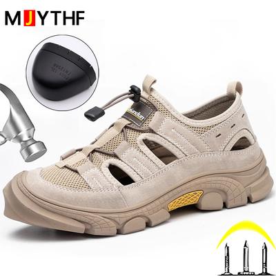 Summer Breathable Safety Shoes Men Puncture-Proof Indestructible Shoes Security Men Sandals Wear Resistant Work Sneakers Male