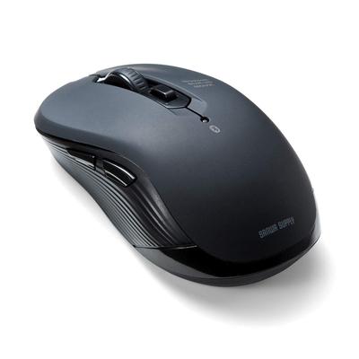 SANWA DIRECT Bluetooth Blue 5 iPadOS Count Mouse, LED, Buttons, Compatible, Switching, Black, 400-MABT158BK