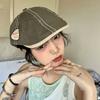 Embroidey Forward Hat Vintage Cowboy Caps Ins Newsboy Cap  Outdoor