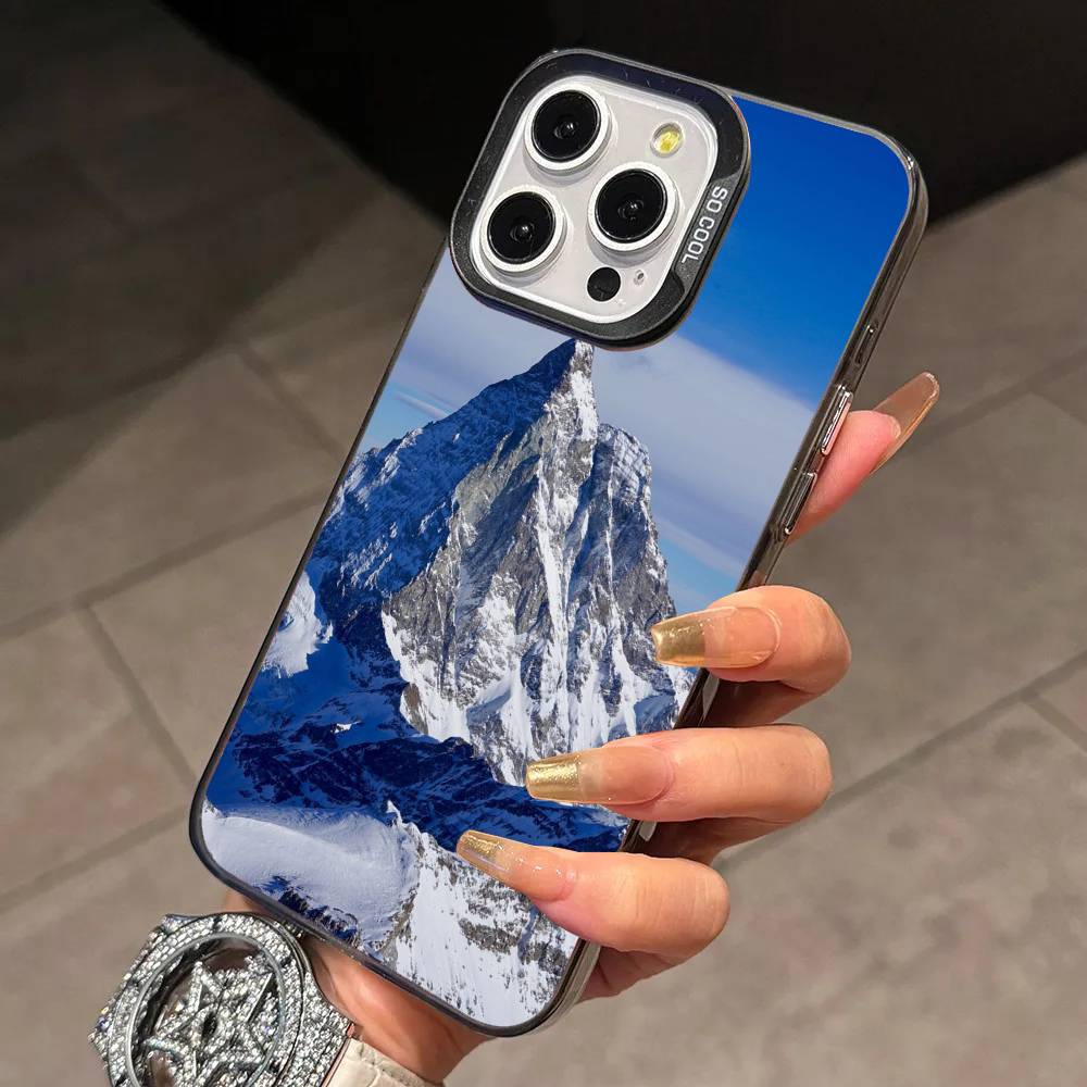 Zermatt Matterhorn Swiss Mountain Phone Case For iPhone 17,16,15,14,13,12,11 Plus,Pro MaxColorful Silver Phone case Funda Cover