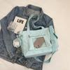 Large Capacity Canvas Bag Women's Transparent Handbag Student's Book Crossbody Tote Bag