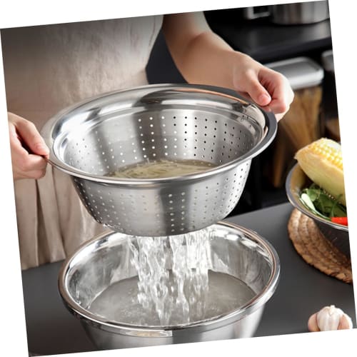 BIUDECO 1-Piece Stainless Steel Grater with Draining and Vegetable Basket, Multifunctional Kitchen Cleaning Bowl, Grater, Clever Slicer, and Colander,