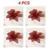 Christmas Napkin Rings Red Flower Towel Buckle Napkin Buckle Natural Jute Napkin Holder Wedding Party Christmas Table Decor