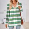 Womens Tops Loose V-neck Contrast Color Split Loose Long Sleeve T-shirt Women's Tops
