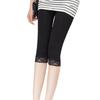 Dámské jógové kalhoty s krajkovým lemem, jednobarevné, s vysokým pasem, zkrácené kalhoty, elastické prodyšné legíny, sportovní fitness legíny do posilovny