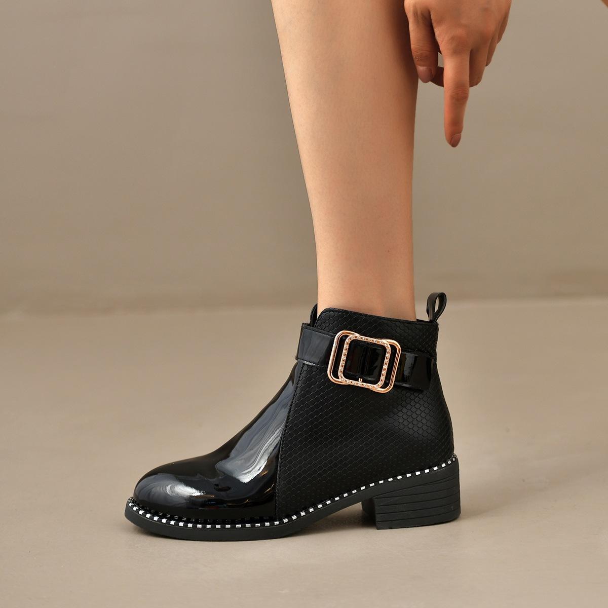 Anti-slip Boots Thick Heel, New Style, Large Size, Women s Shoes, Pointed Toe Shoes 36