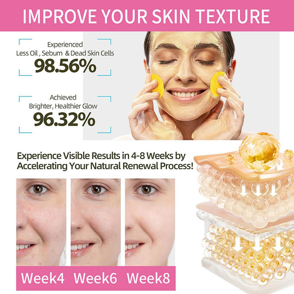 Cleansing Pads, Kojic Cleansing Pads Helps Balance Skin Oil And Water Hydrating Remove Excess Keratin From The Body'S Skin(40PC/30ml)