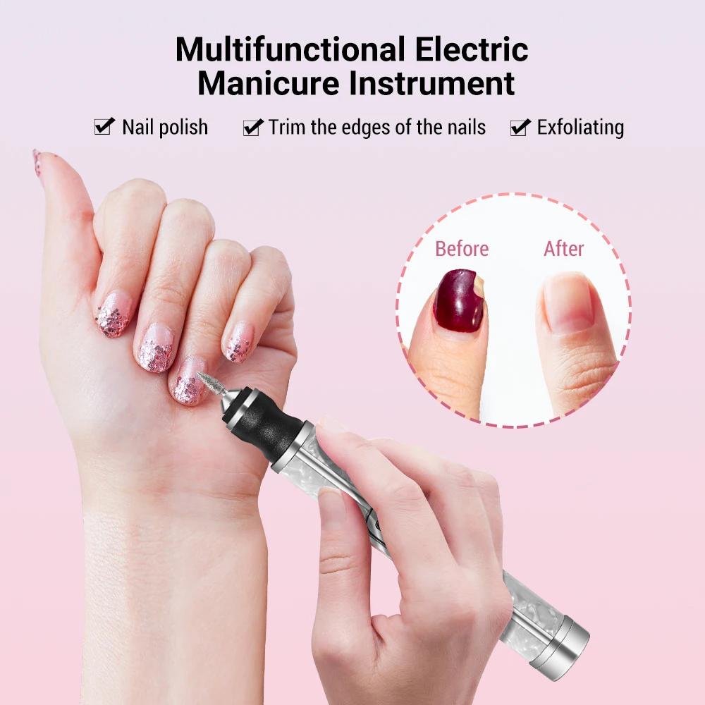 Electric Nail Drill Professional Nail Polishing Machine Multiple Gears Low Noise Nails Sander File Set For Manicure Salon Tools