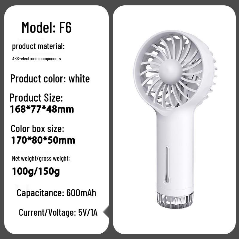 Mini Portable Handheld USB Fan with Digital Display & Ice Pack
