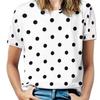 Summer Vintage Polka Dot 3D Print Women's T-Shirts Women's Casual Short Sleeve T Shirt O-Neck Tees Harajuku Tops Female Clothing