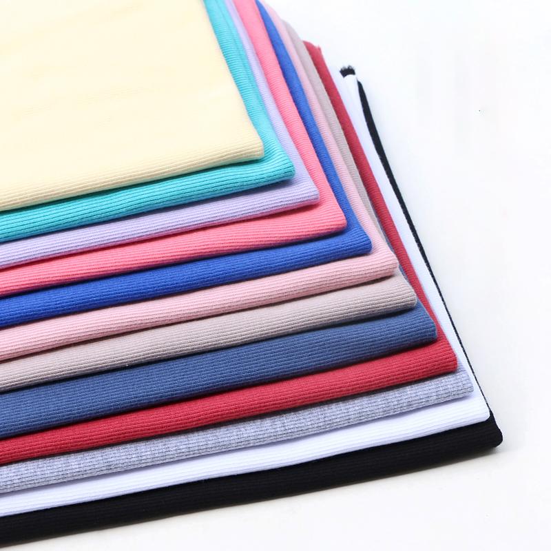 120x50cm Elasticity Cotton Ribbed Knitted Fabric For Undershirt, Women's Dresses, T-shirts, Vests, Handmade DIY Sewing Fabrics