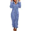 2024 Trendy Europese & Amerikaanse Fleece-Gevoerde Hooded Jumpsuit Pyjama voor Dames
