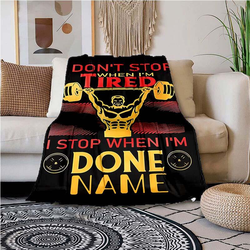 Keep Lifting Weights Customize Your Name Blanket Warm Comfortable Soft Blanket For Chair Office Sofa Bed Sofa Office Camping Suitable For Gifting
